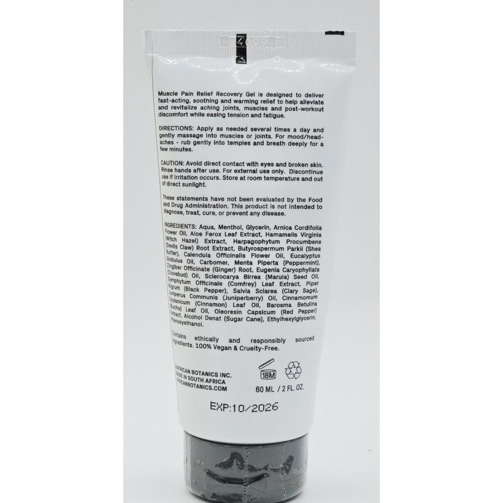 African Botanics Muscle Pain Relief Recovery Gel 2oz 60ml NEW Sealed Without Box - Picture 2 of 2